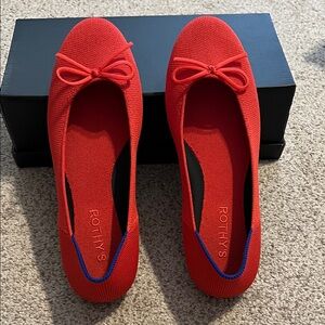 Rothy's Bow Ballet Flat in Glamour Red